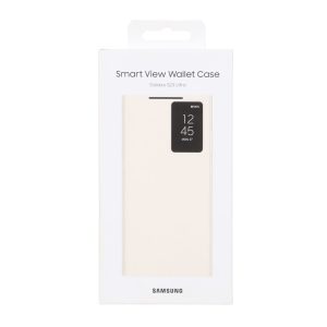 کیف هوشمند اورجینال سامسونگ Smart View Wallet Case مدل Samsung Galaxy S23 Ultra - کرم (پک دار)