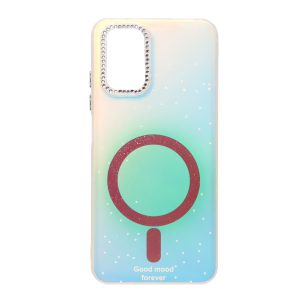 قاب Good Mood هولوگرامی لنز نگین دار طرح مگ سیف شاین Xiaomi Redmi Note 10 4G / Redmi Note 10S / Poco M5S - قرمز