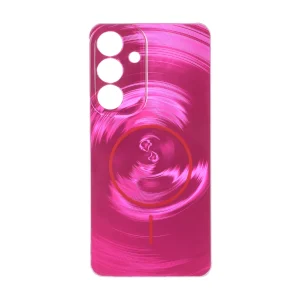 قاب لیزری Circle طرح مگ سیف محافظ لنزدار Samsung Galaxy S25 FE - صورتی فانتزی