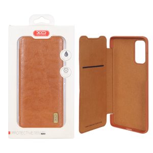 کیف موبایل چرمی XO داخل مخمل Samsung Galaxy S20 - عسلی (پک دار)