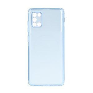 قاب ژله ای شفاف مستطیلی طرح مگ سیف Spark مدل Samsung Galaxy A31 - آبی