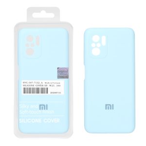 قاب سیلیکونی پاک کنی اورجینال Master Quality مدل Xiaomi Redmi Note 10 4G / Redmi Note 10S / Poco M5S - آبی آسمانی (پک دار)
