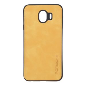 قاب طرح چرم Porsche مدل Samsung Galaxy J4 / J400 - خردلی