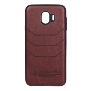قاب طرح چرم AMG مدل Samsung Galaxy J4 / J400 - قهوه ای