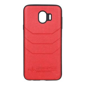 قاب طرح چرم AMG مدل Samsung Galaxy J4 / J400 - قرمز