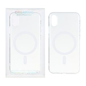 قاب اورجینال کریستالی MagSafe شفاف Creative مدل Apple iPhone X Max / iPhone XS Max - سفید (پک دار)