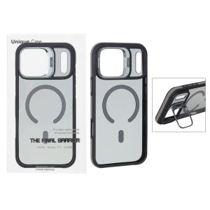 قاب اورجینال Bracket Unique Case مات Magsafe لنز آلومینیومی استندشو Apple iPhone 17 Pro Max - خاکستری (پک دار)