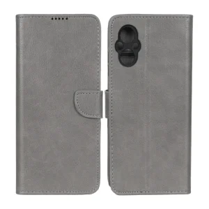 کیف چرمی موبایل مگنتی محافظ لنزدار KRF مدل Xiaomi Poco M5 - طوسی