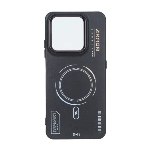 قاب Armor لنز متال Texture طرح مگ سیف Honor X7d - مشکی