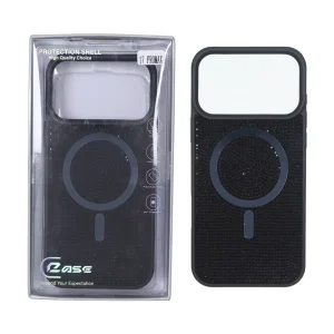 قاب C Case نگین دار MagSafe هولوگرامی محافظ لنزدار Apple iPhone 17 Pro Max / iPhone 18 Pro Max - مشکی (پک دار)