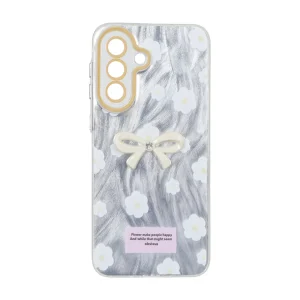 قاب اطلسی Flower پاپیون دار Samsung Galaxy A37 / A56 / A36 - طرح 111