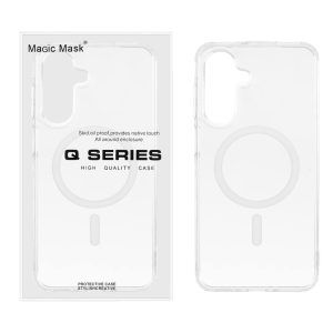 قاب اورجینال Magic Mask پشت سخت شفاف MagSafe دور ژله ای Samsung Galaxy A16 - سفید (پک دار)