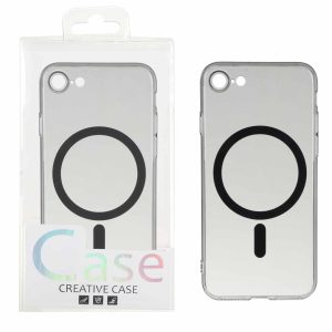 قاب اورجینال کریستالی MagSafe شفاف Creative مدل Apple iPhone 7 / iPhone 8 / iPhone SE (2020) - مشکی (پک دار)