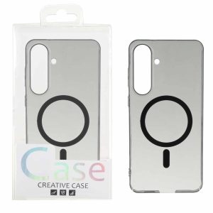 قاب اورجینال کریستالی MagSafe شفاف Creative مدل Samsung Galaxy S25 FE - مشکی (پک دار)