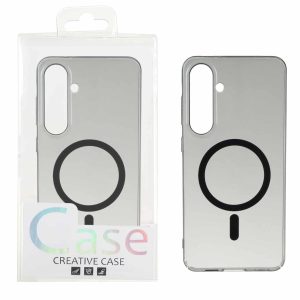 قاب اورجینال کریستالی MagSafe شفاف Creative مدل Samsung Galaxy S24 FE - مشکی (پک دار)