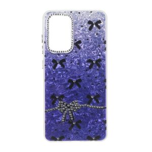 قاب ice پاپیونی نگین دار دور مات Samsung Galaxy A52 / A52s - بنفش تیره