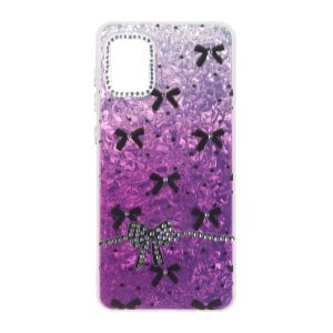 قاب ice پاپیونی نگین دار دور مات Samsung Galaxy A31 - ارغوانی