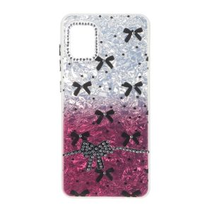 قاب ice پاپیونی نگین دار دور مات Samsung Galaxy A31 - زرشکی