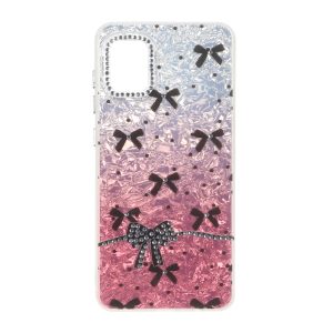 قاب ice پاپیونی نگین دار دور مات Samsung Galaxy A31 - صورتی