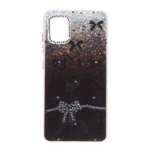 قاب ice پاپیونی نگین دار دور مات Samsung Galaxy A51 / M40s - قهوه ای