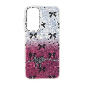 قاب ice پاپیونی نگین دار دور مات Samsung Galaxy A25 5G - زرشکی