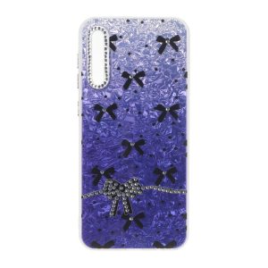 قاب ice پاپیونی نگین دار دور مات Samsung Galaxy A50 / A50s / A30s - بنفش تیره
