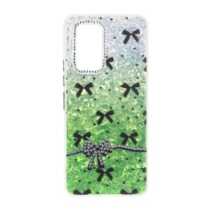 قاب ice پاپیونی نگین دار دور مات Samsung Galaxy A53 - سبز