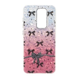 قاب ice پاپیونی نگین دار دور مات Xiaomi Redmi Note 8 Pro - صورتی