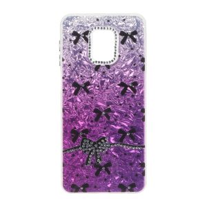قاب ice پاپیونی نگین دار دور مات Xiaomi Redmi Note 9S / Redmi Note 9 Pro / Redmi Note 9 Pro Max - ارغوانی
