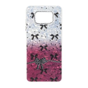 قاب ice پاپیونی نگین دار دور مات Xiaomi Poco X3 / Poco X3 Pro / Poco X3 NFC - زرشکی