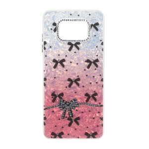 قاب ice پاپیونی نگین دار دور مات Xiaomi Poco X3 / Poco X3 Pro / Poco X3 NFC - صورتی