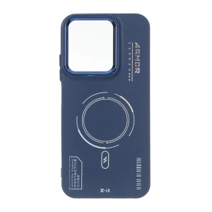 قاب Armor لنز متال Texture طرح مگ سیف نسخه گلوبال Xiaomi Redmi 15C / Poco C85 - سرمه ای