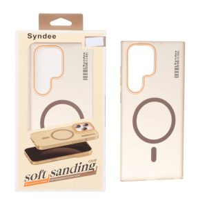 قاب اورجینال Syndee پشت مات MagSafe مدل Samsung Galaxy S23 Ultra - قهوه ای (پک دار)
