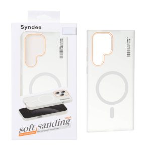 قاب اورجینال Syndee پشت مات MagSafe مدل Samsung Galaxy S22 Ultra - سفید (پک دار)