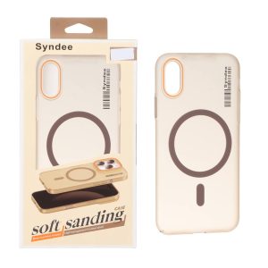 قاب اورجینال Syndee پشت مات MagSafe مدل Apple iPhone X / iPhone XS - صحرایی (پک دار)