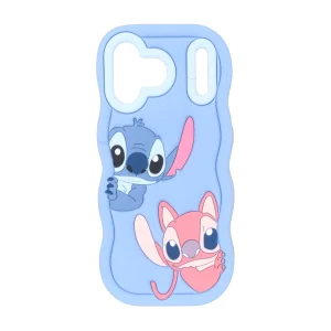 قاب سیلیکونی کنگره ای Stitch برجسته فانتزی Apple iPhone 17 Pro Max - آبی