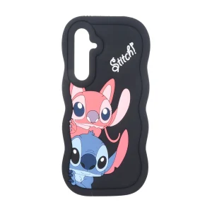 قاب سیلیکونی کنگره ای Stitch برجسته فانتزی Samsung Galaxy A55 - مشکی