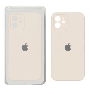 قاب سیلیکونی پاک کنی اورجینال ++A مدل Apple iPhone 12 - کرم (پک دار)