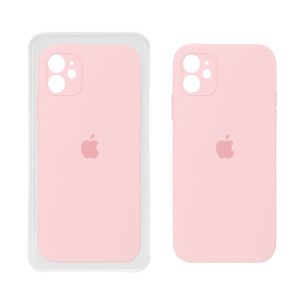 قاب سیلیکونی پاک کنی اورجینال ++A مدل Apple iPhone 12 - صورتی روشن (پک دار)