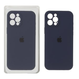 قاب سیلیکونی پاک کنی اورجینال ++A مدل Apple iPhone 12 Pro Max - سرمه ای تیره (پک دار)
