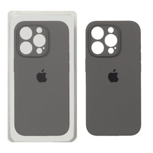 قاب سیلیکونی پاک کنی اورجینال ++A مدل Apple iPhone 15 Pro - خاکستری (پک دار)