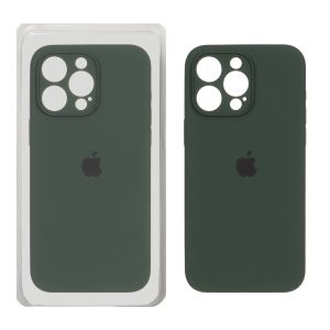 قاب سیلیکونی پاک کنی اورجینال ++A مدل Apple iPhone 15 Pro - سبز تیره (پک دار)