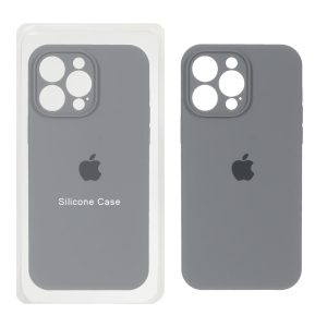 قاب سیلیکونی پاک کنی اورجینال ++A مدل Apple iPhone 15 Pro Max - طوسی (پک دار)