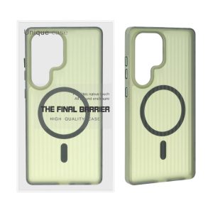 قاب اورجینال Unique Case کرکره ای مات MagSafe مدل Samsung Galaxy S25 Ultra - سبز (پک دار)