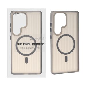 قاب اورجینال Unique Case کرکره ای مات MagSafe مدل Samsung Galaxy S25 Ultra - دودی (پک دار)