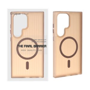 قاب اورجینال Unique Case کرکره ای مات MagSafe مدل Samsung Galaxy S24 Ultra - قهوه ای (پک دار)