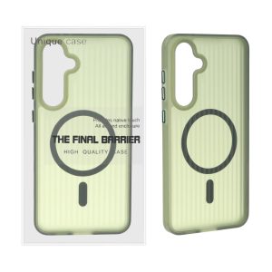 قاب اورجینال Unique Case کرکره ای مات MagSafe مدل Samsung Galaxy S24 FE - سبز (پک دار)