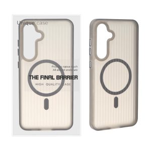 قاب اورجینال Unique Case کرکره ای مات MagSafe مدل Samsung Galaxy S24 FE - دودی (پک دار)