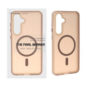 قاب اورجینال Unique Case کرکره ای مات MagSafe مدل Samsung Galaxy S24 FE - قهوه ای (پک دار)