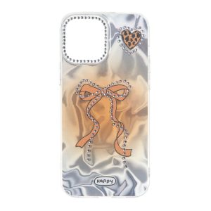 قاب Silver Cloud پاپیون نگین دار Apple iPhone 13 Pro Max - نارنجی